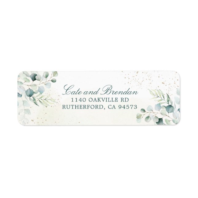 Elegant Blue Green Eucalyptus Greenery Wedding (Front)