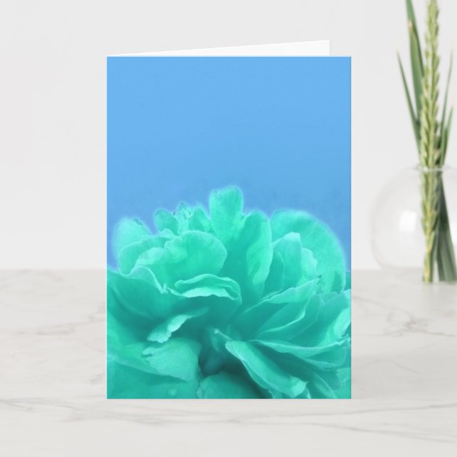 Elegant Blue Green Floral Card (Front)