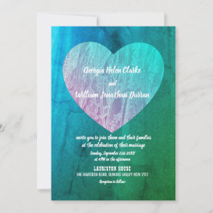 Elegant Blue Green Twilight Wedding Invitation