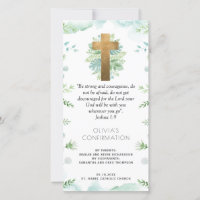 Elegant Blue Greenery Confirmation Bookmark Favour