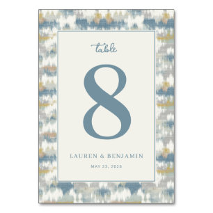 Elegant Blue-Grey Geometric Number Table Number