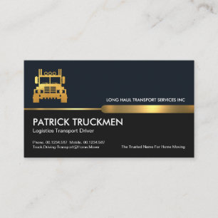 Elegant Blue Grey Layers Trucker Business Card