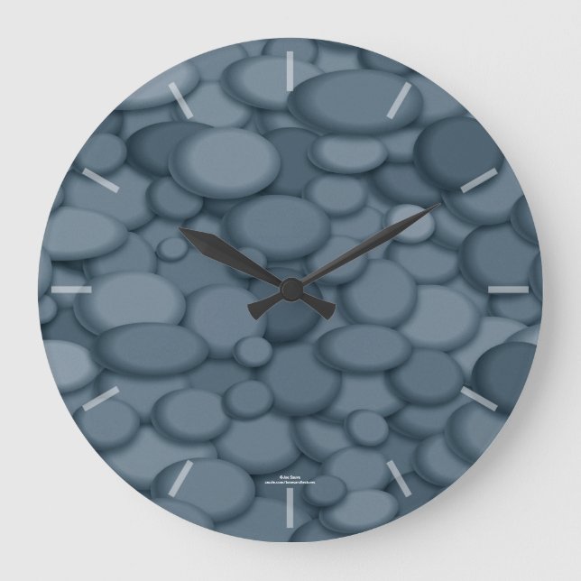 Elegant Blue Grey River Rock Clock (Front)