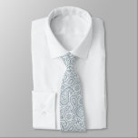 Elegant Blue-grey & White Vintage Paisley Pattern Tie<br><div class="desc">Elegant white and blue-grey vintage paisley pattern. Cool wedding tie. Adjustable print size. If you need support customizing any of my designs,  message me on Zazzle.</div>