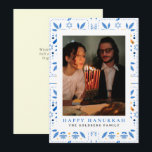 Elegant Blue Happy Hanukkah Family 1 Photo Holiday Card<br><div class="desc">light and love| Elegant Blue Happy Hanukkah Family 1 Photo</div>