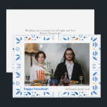 Elegant Blue Happy Hanukkah Family 1 Photo Holiday Card<br><div class="desc">light and love| Elegant Blue Happy Hanukkah Family 1 Photo</div>