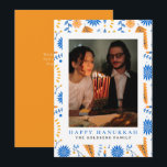 Elegant Blue Happy Hanukkah Family 1 Photo Holiday Card<br><div class="desc">light and love| Elegant Blue Happy Hanukkah Family 1 Photo</div>