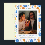 Elegant Blue Happy Hanukkah Family 1 Photo Holiday Card<br><div class="desc">light and love| Elegant Blue Happy Hanukkah Family 1 Photo</div>