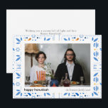 Elegant Blue Happy Hanukkah Family 1 Photo Holiday Card<br><div class="desc">light and love| Elegant Blue Happy Hanukkah Family 1 Photo</div>