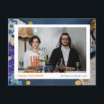 Elegant Blue Happy Hanukkah Family 1 Photo Holiday Postcard<br><div class="desc">Elegant Blue Happy Hanukkah Family 1 Photo</div>