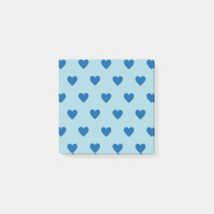 Elegant Blue Heart Pattern Modern & Minimal Post-it Notes