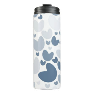 Elegant Blue Hearts Aesthetic Thermal Tumbler