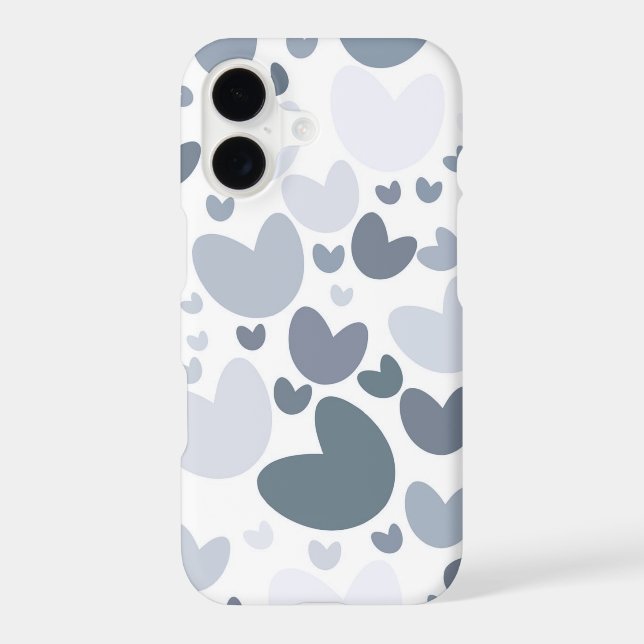 Elegant Blue Hearts iPhone Case (Back)