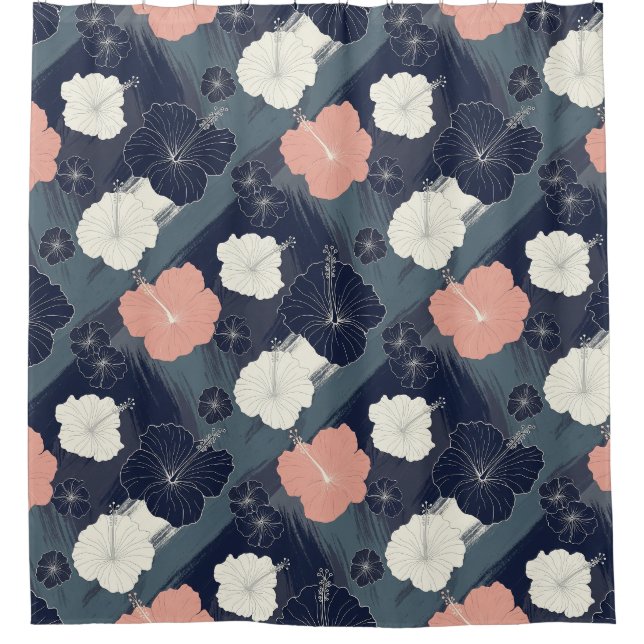 Elegant Blue Hibiscus Floral Pattern (10) (Front)