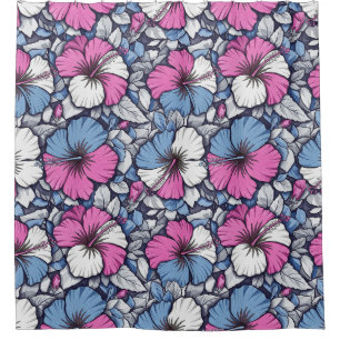 Elegant Blue Hibiscus Floral Pattern (12)