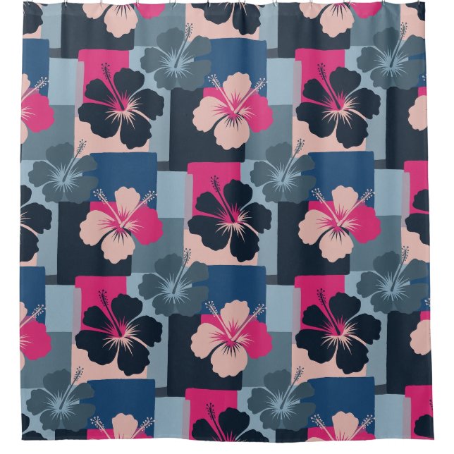 Elegant Blue Hibiscus Floral Pattern (13) (Front)