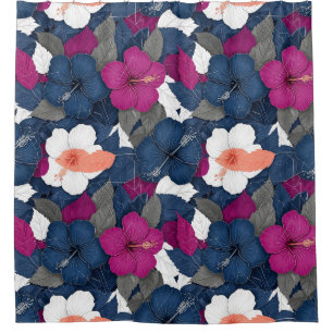 Elegant Blue Hibiscus Floral Pattern (2)