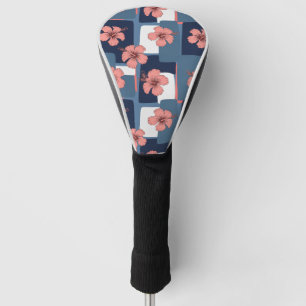 Elegant Blue Hibiscus Floral Pattern (8) Golf Head Cover