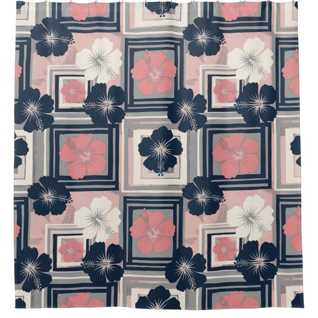 Elegant Blue Hibiscus Floral Pattern (9) (Front)