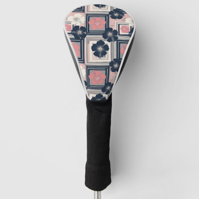 Elegant Blue Hibiscus Floral Pattern (9) Golf Head Cover (Front)