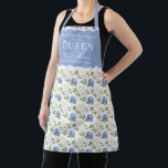 Elegant Blue Hydragea Flowers Pattern Apron<br><div class="desc">Cook in style with this elegant apron featuring a beautiful blue hydrangea floral pattern and a charming "Queen of the Kitchen" theme. Perfect for baking, cooking, or hosting, it adds a touch of sophistication to your kitchen attire. A great gift for chefs, home cooks, or special occasions like birthdays and...</div>