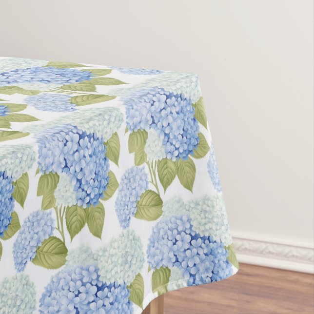 Elegant Blue Hydragea Flowers Pattern  Tablecloth (In Situ)