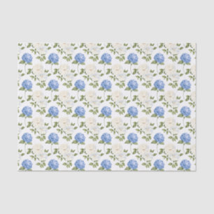 Elegant Blue Hydragea Flowers Pattern  Tissue Paper