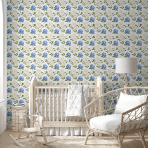 Elegant Blue Hydragea Flowers Pattern  Wallpaper