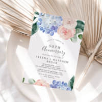 Elegant Blue Hydrangea 50th Wedding Anniversary