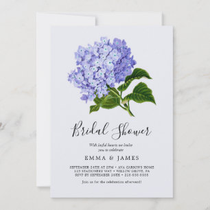 Elegant Blue Hydrangea Bridal Shower Invitation