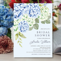 Elegant Blue Hydrangea Bridal Shower Invitation
