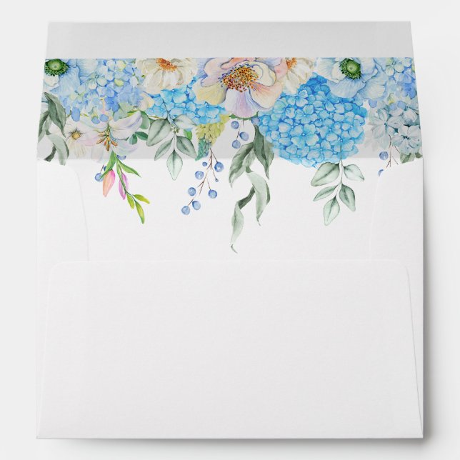Elegant Blue Hydrangea Envelope (Back (Bottom))