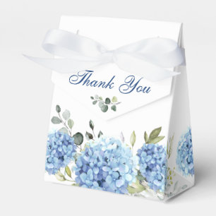Elegant Blue Hydrangea Eucalyptus Bridal Shower Favor Box