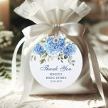 Elegant Blue Hydrangea Eucalyptus Bridal Shower Favour Tags<br><div class="desc">For further customization,  please click the "customize further" link and use our design tool to modify this template. 
If you need help or matching items,  please contact me.</div>