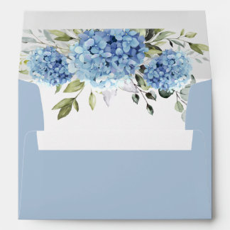 Elegant Blue Hydrangea Eucalyptus for 5x7 card Envelope