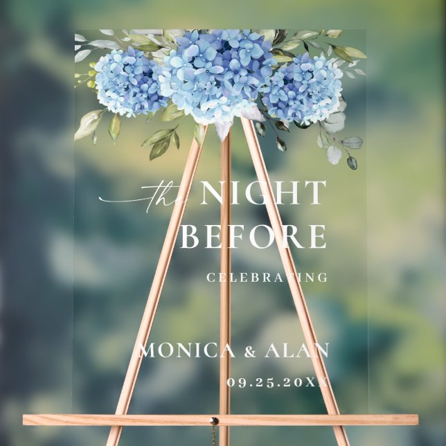 Elégant Blue Hydrangea Eucalyptus REHEARSAL DÎNER (Neutre)