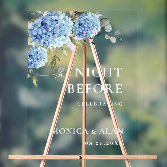 Elégant Blue Hydrangea Eucalyptus REHEARSAL DÎNER (Neutre)