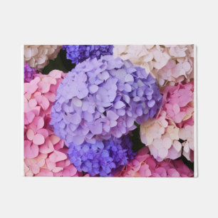 Elegant Blue Hydrangea Floral image Doormat