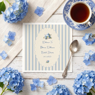 Elegant Blue Hydrangea Tea Party Bridal Shower Napkin