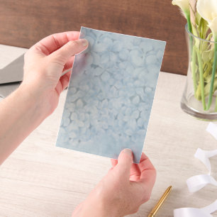 Elegant Blue Hydrangea Vellum Overlay Invitations