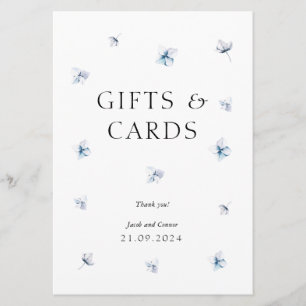 Élégant Blue Hydrangea Wedding Cadeaux & Cartes Si