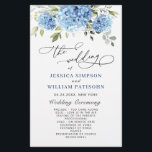 Elegant Blue Hydrangea Wedding Ceremony Program<br><div class="desc">If you need help or matching items,  please contact me.</div>