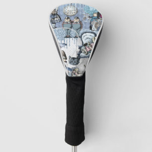 Elegant Blue Ice Glitter Alice in Wonderland Golf Head Cover