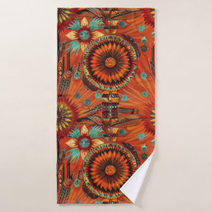 Elegant Blue "Intricate Echoes" Plush Bath Towel