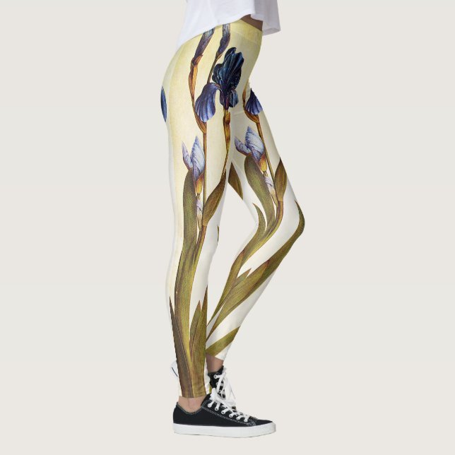 ELEGANT BLUE IRIS FLOWERS LEGGINGS (Right)