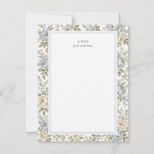Elegant Blue & Ivory Floral Card