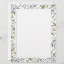 Elegant Blue & Ivory Floral