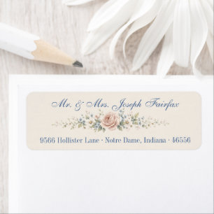 Elegant Blue Ivory Floral Personalized
