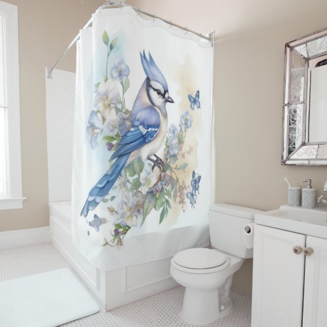 Elegant Blue Jay Butterflies Painting  (In Situ)