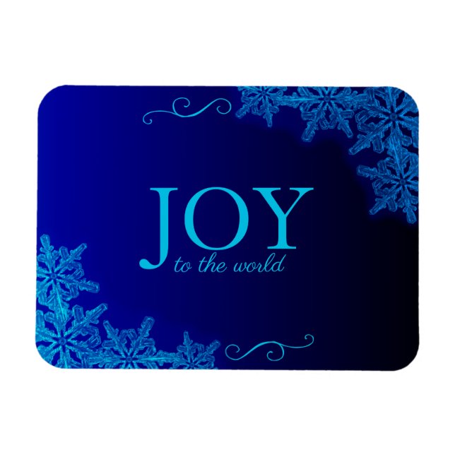Elégant Blue Joy Flake Flexible Photo Magnet (Horizontal)